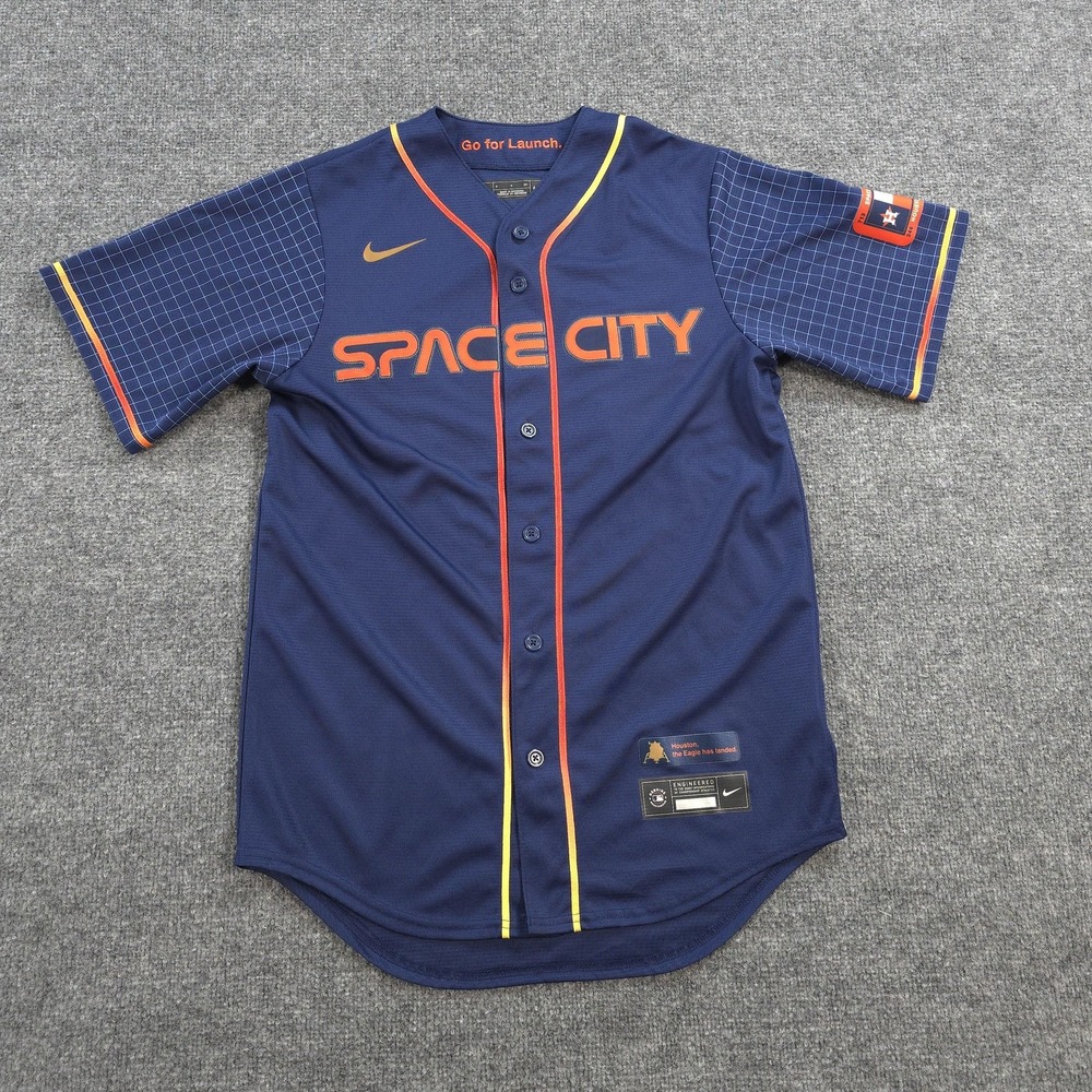 Houston Astros Jersey Mens Small Blue MLB Baseball Nike Alex Bregman Space City